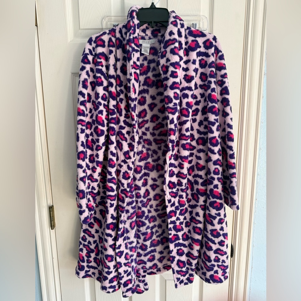 Komar Kids Robe, XL, Pink and Purple Leopard Print